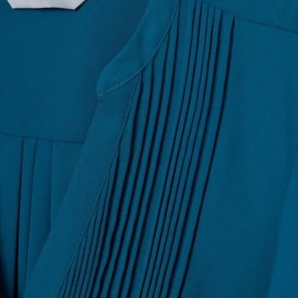 TEAL BLOUSE WITH PIN-TUCKS - Picture 2 of 4